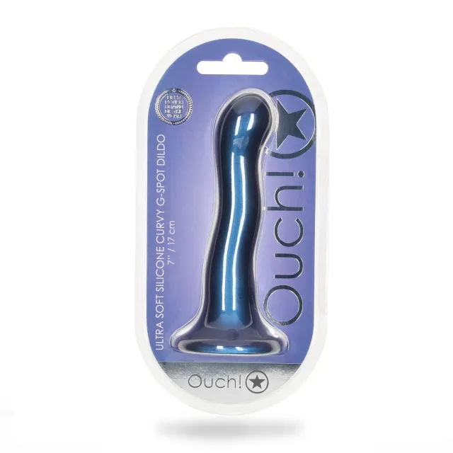 Фаллоимитатор Ouch! Curvy G-Spot Dildo 7'', 18 cm (синий)