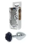 Металева анальна пробка Boss Jewellery Silver Plug Rose, 9 см (чорний)