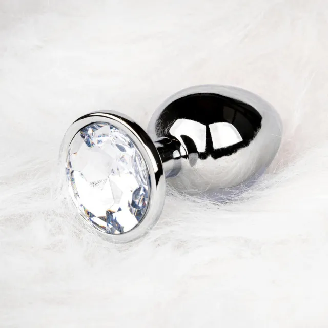 Ouch! Round Gem Butt Plug - Korek analny, Przezroczysty, 6.2 cm, S