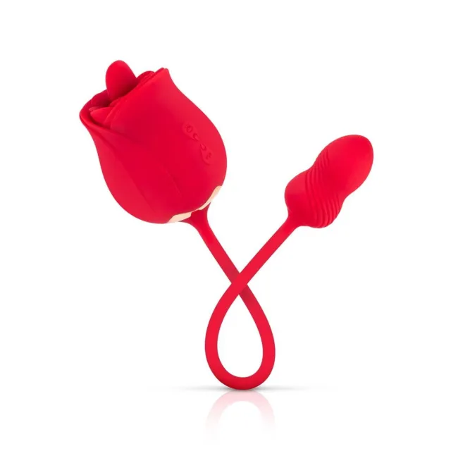 Teazers Rose - Wibrator, Czerwony, 32 cm