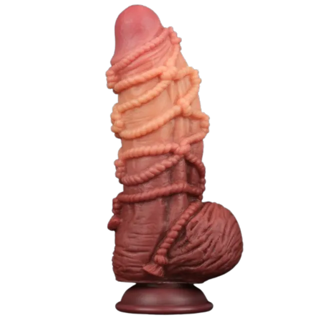 Фалоімітатор Dual-Layered 9.5'' Silicone Nature Cock, 24 см (коричневий)