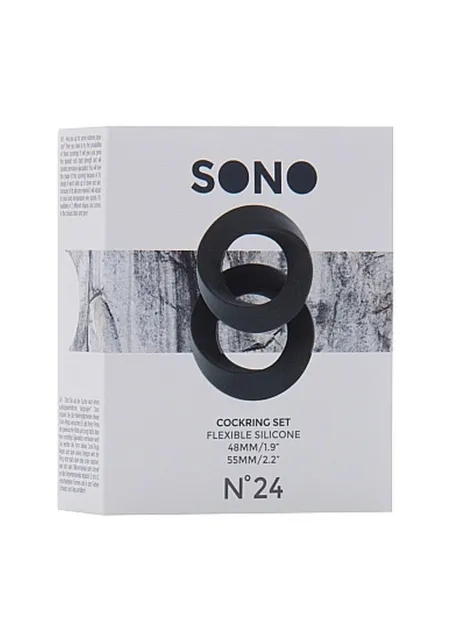 Набор эрекционных колец Sono No.24, 2 шт (серый)