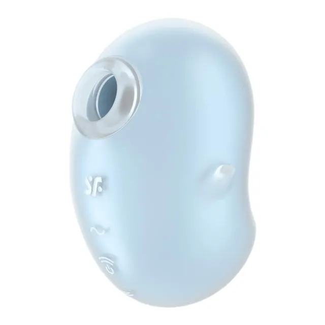 Вакуумний стимулятор клітора з вібрацією Satisfyer Cutie Ghost (блакитний)