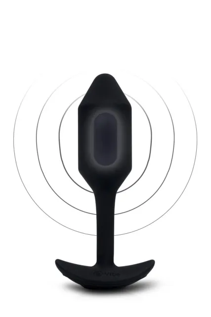 B-Vibe Vibrating Snug Plug 2 - Korek analny, Czarny, 12.4 cm