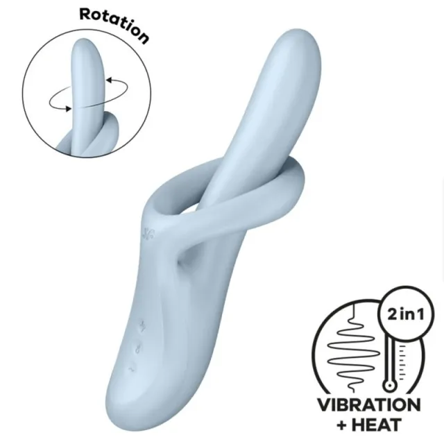 Satisfyer Heat Flex 4 - Wibrator, Niebieski, 23 cm