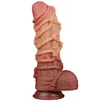 Lovetoy Dual-Layered Silicone Nature Cock 10.5'' - Dildo, Brązowy, 27 cm