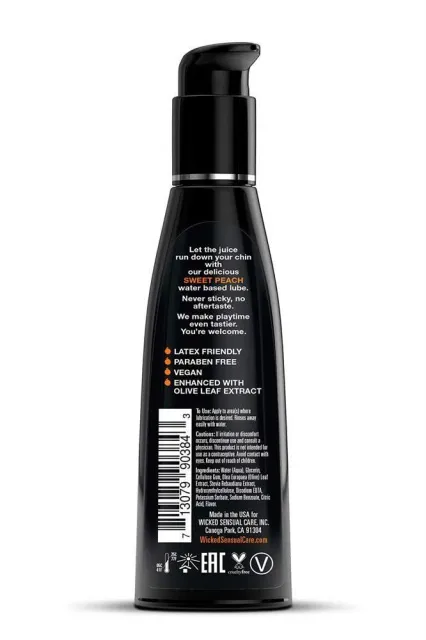 Wicked Sensual Care Aqua - Lubrykant na bazie wody, Brzoskwinia, 120 ml