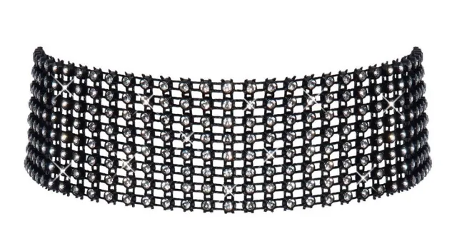 Чокер Cottelli Accessoires Rhinestone Choker, 36 см (чорний)