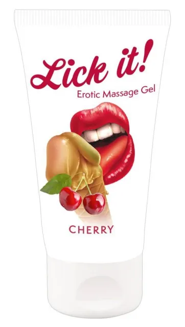 Lick it! Wild Cherry - Żel lubrykujący do masażu, Wiśnia, 50 ml