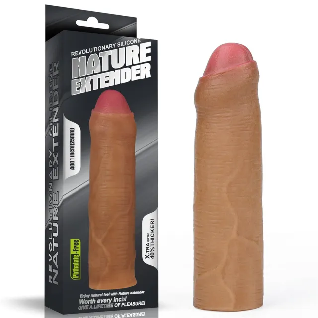 Насадка на пенис Revolutionary Silicone Nature Extender Add 1", 16.5 см (коричневый)