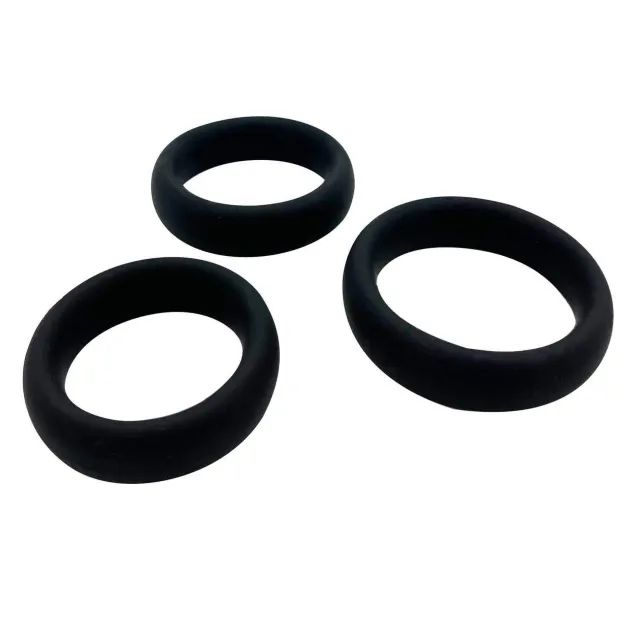 Набір ерекційних кілець Alive Sensual Pleasure Rings, 3 шт (чорний)