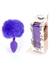 Анальна пробка Boss Jewellery Silicon Bunny Tail, 6,5 см (фіолетовий)