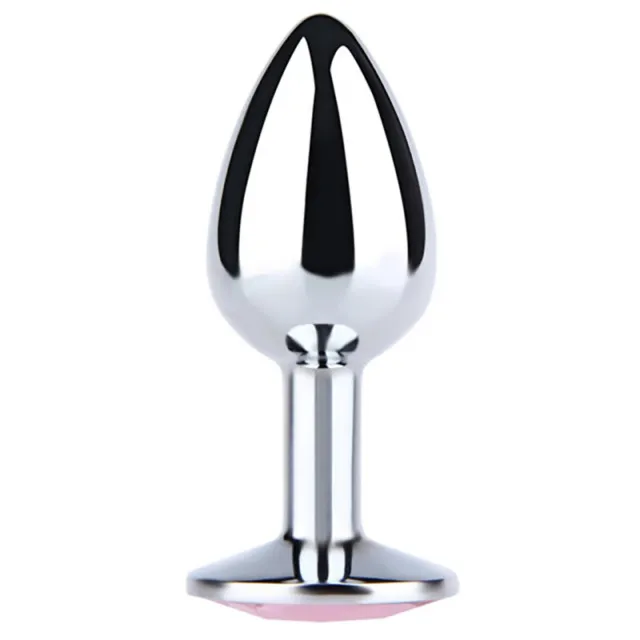 Анальная пробка Fantasy Silver Butt Plug Diamond L, 9 см (голубой)