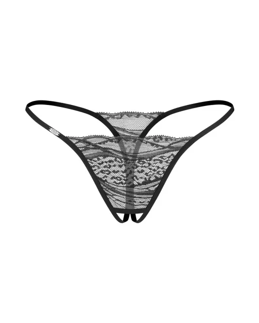 Комплект из 2 стрингов Obsessive Bianca, 2XL/3XL (черный)