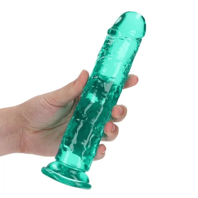 Фаллоимитатор RealRock Crystal Clear 8'', 22 см (зеленый)