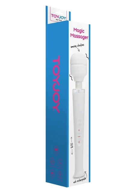 Вібромасажер Toy Joy Magic Wand Massager, 32 см (білий)