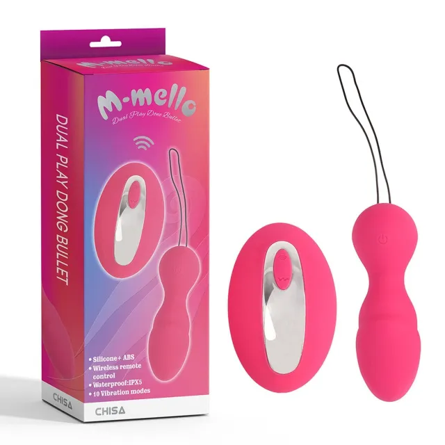 Віброяйце M-Mello Dual Play Dong Bullet, 10 см (рожевий)