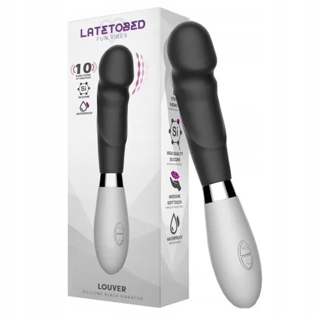 Вибратор Latetobed Louver, 20,3 см (черно-белый)