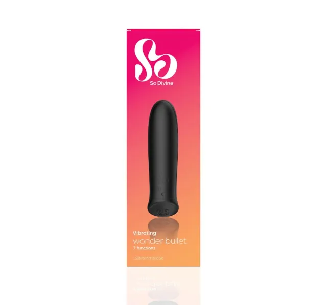Вибратор So Divine Wonder Bullet, 8.7 см (черный)