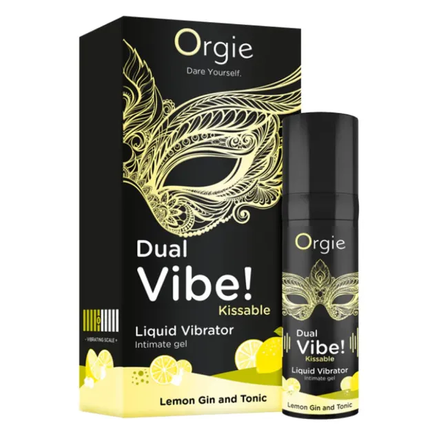 Orgie Dual Vibe! Liquid Vibrator Lemon Gin and Tonic - Płynny wibrator, Cytryna, 15 ml