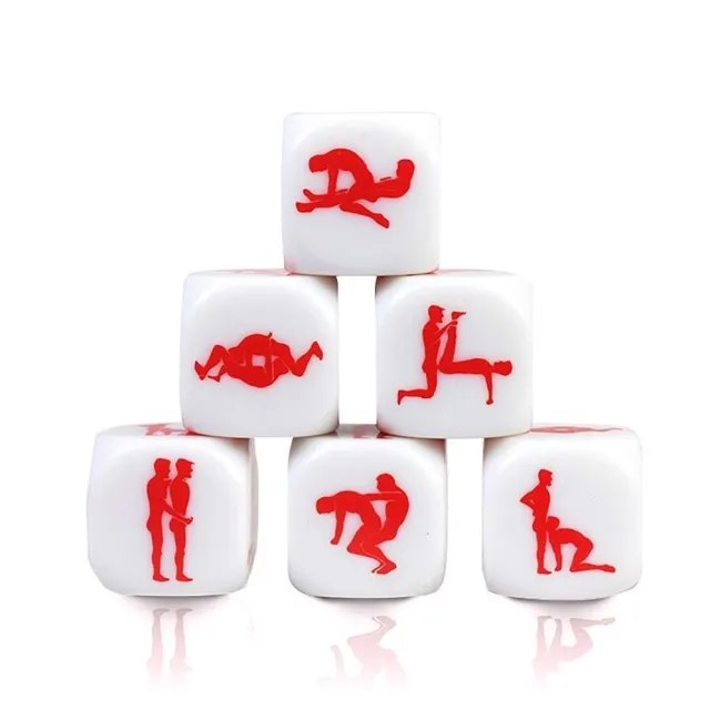 Secret Play Gay Kamasutra Die - Kostka do gry w seks, Biały, 2.5 cm