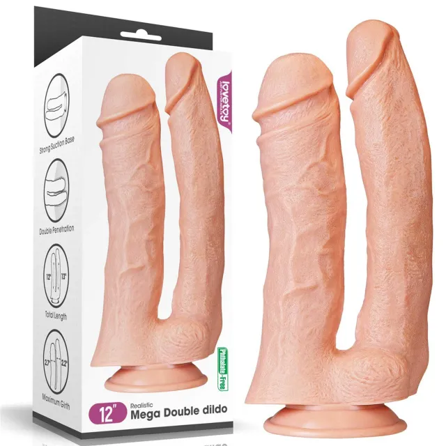 Фаллоимитатор для двойного проникновения LoveToy King-sized, 33 см (телесный)