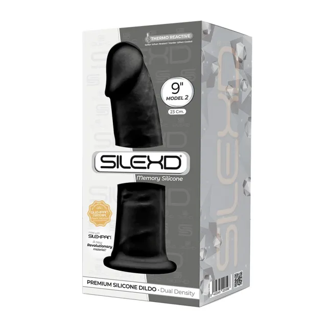 Фалоімітатор Silexd Premium Silicone Dildo Model 2 Size 9, 25 см (чорний)