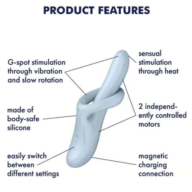 Satisfyer Heat Flex 4 - Wibrator, Niebieski, 23 cm