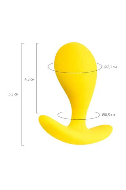 Анальная пробка ToDo Anal Plug Blob, 5.5 см (желтый)