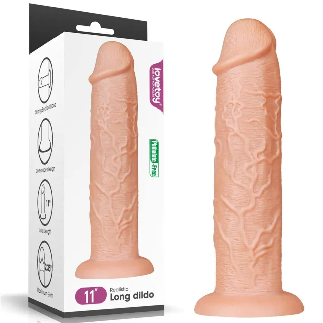 Lovetoy Realistic - Dildo z przyssawką, W kolorze cielistym, 28 cm