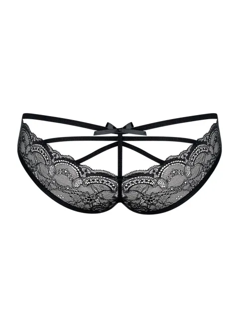 Еротичні трусики Obsessive Frivolla, L/XL (чорний)