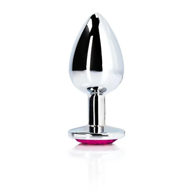 Ouch! Heart Gem Butt Plug - Korek analny, Srebro, 9.3 cm