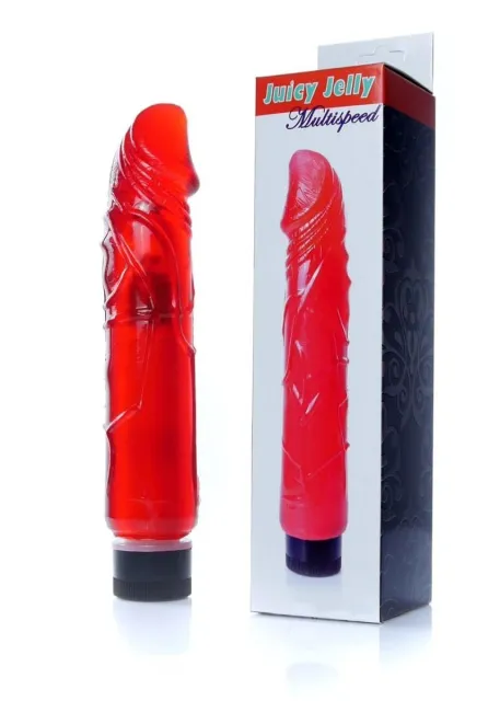 Реалистичный вибратор Boss Series Juicy Jelly, 22 см (красный)