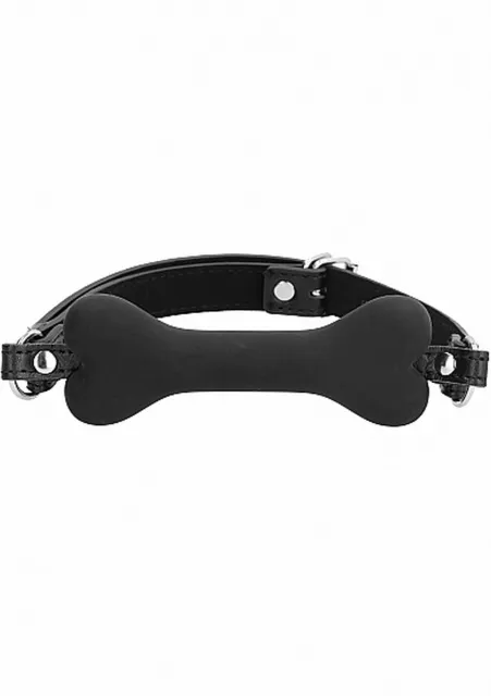 Ouch Bone Gag - Knebel z kulką, Czarny, 66 cm