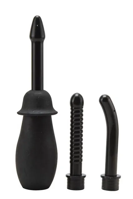 Анальный душ Seven Creations Douche Unisex, 3 насадки (черный)