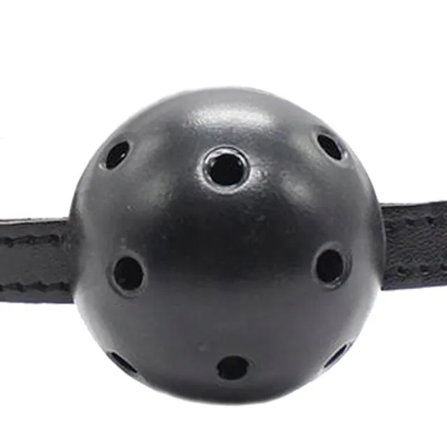 FETISH ADDICT Breathable Ball Gag - Knebel z kulką, Czarny, 63 cm
