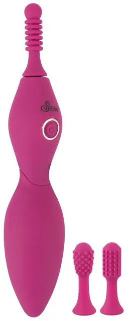 Sweet Smile Spot Vibrator With 3 Tips - Masażer łechtaczki, Różowy, 17, 9 cm