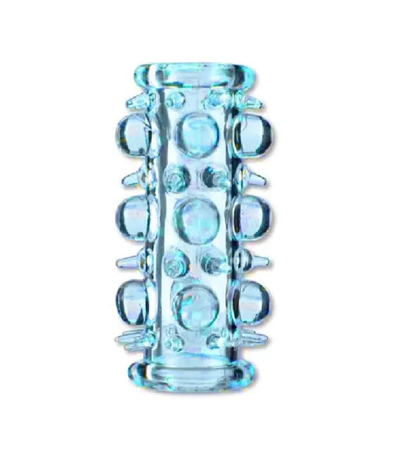 Boss Series Stretchy Sleeve - Nakładka na penisa, Niebieski, 7 cm