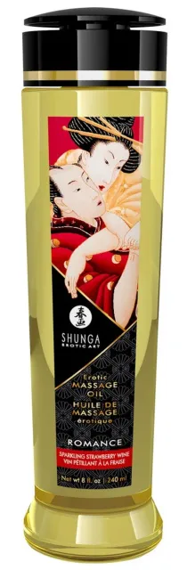 Масажна олія Shunga Erotic Massage Oil полуниця з шампанським, 240 мл