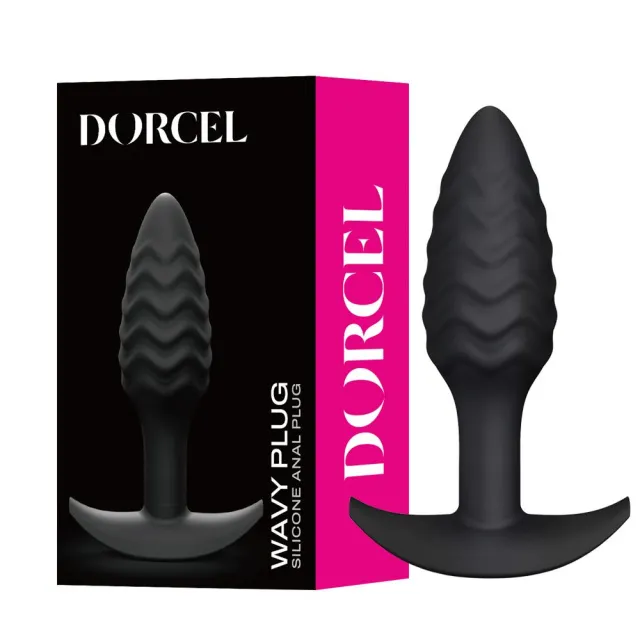 Анальная пробка Dorcel Wavy Plug, 10,6 см (черный)