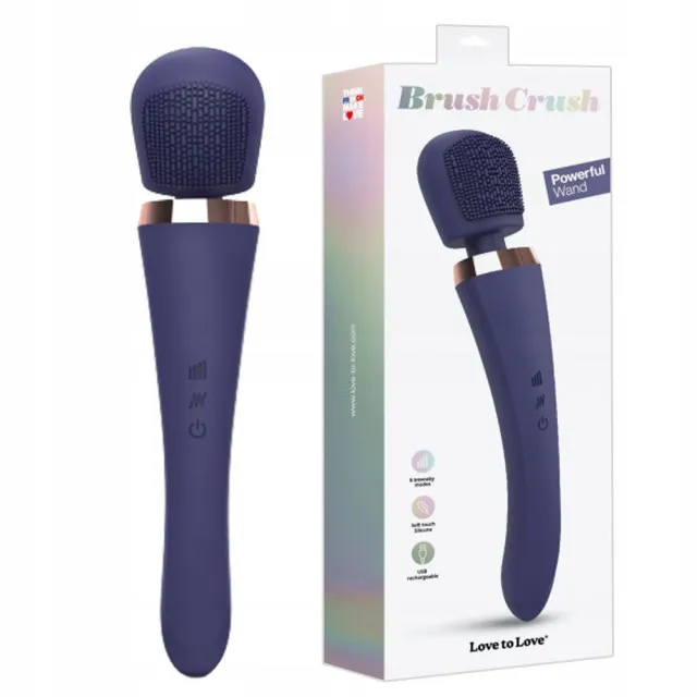 Вібромасажер Love To Love Brush Crush, 25,4 см (синій)