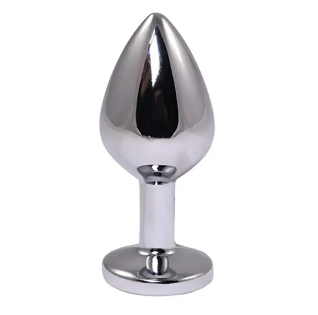 Анальная пробка Fantasy Silver Butt Plug Diamond L, 9 см (голубой)