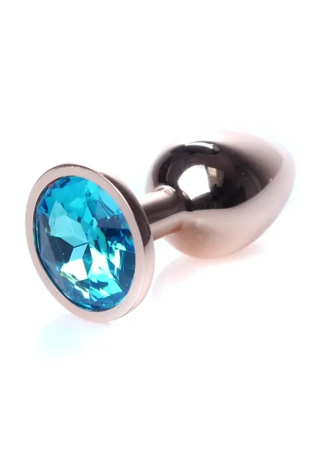 Анальная пробка с кристаллом B - Series HeavyFun Plug-Jewellery, 7 см, (голубой)