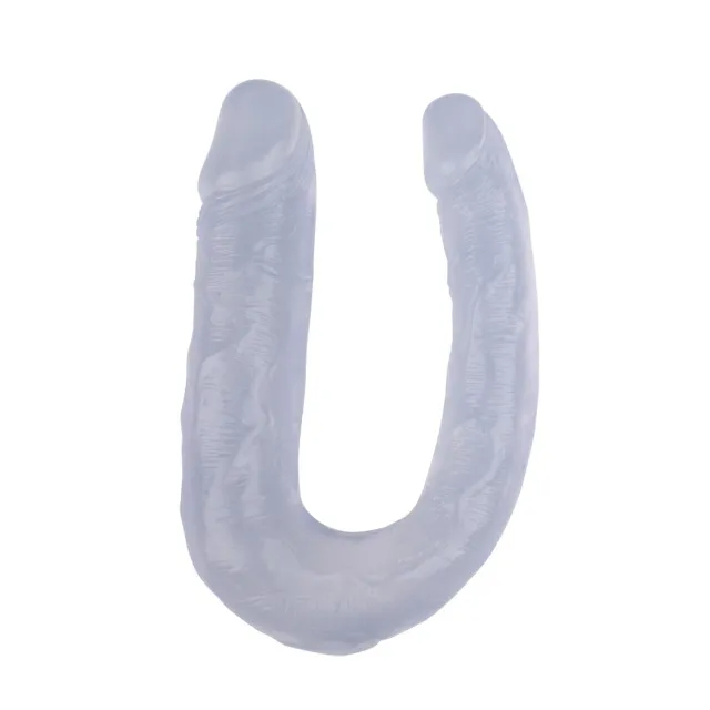 Двухсторонний фаллоимитатор Hi-Rubber Born To Create Pleasure 13 Inch, 34 см (прозрачный)