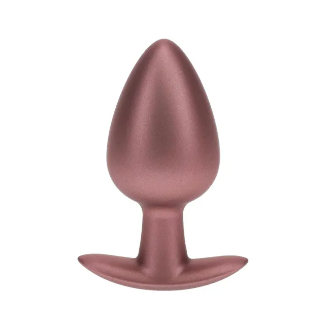 Анальная пробка Ouch! Smooth Anal Plug Metallic L, 8.9 см (розовое золото)