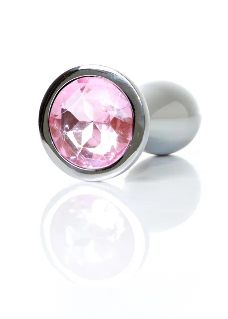 Анальна пробка Jewellery Silver Plug Clear M 9.2 см (рожевий)
