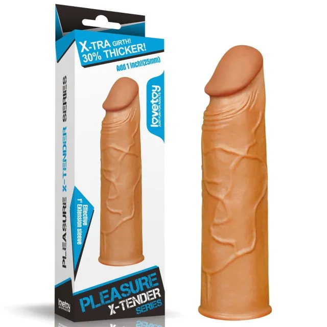 Насадка на пенис Lovetoy Pleasure X-Tender Series, 17 см (коричневый)