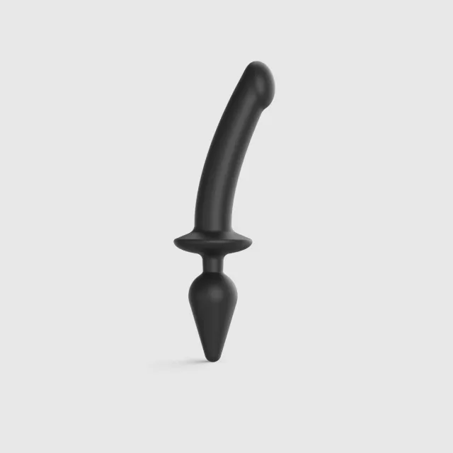 Фаллоимитатор с анальной пробкой Strap-On-Me Switch Plug-In Dildo XXL, 27.1 см (черный)