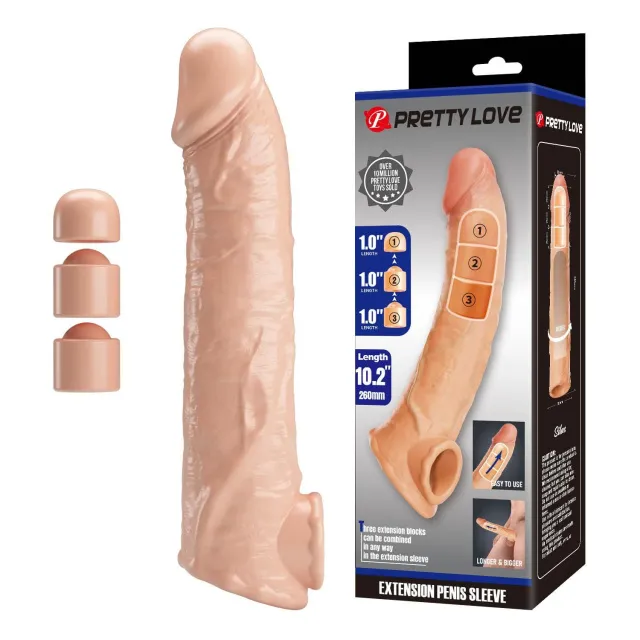 Насадка на пенис Pretty Love Extension Penis Sleeve, 26 см (телесный)