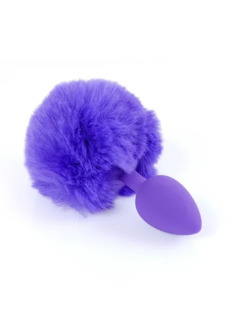 Анальная пробка Boss Jewellery Silicon Bunny Tail, 6,5 см (фиолетовый)